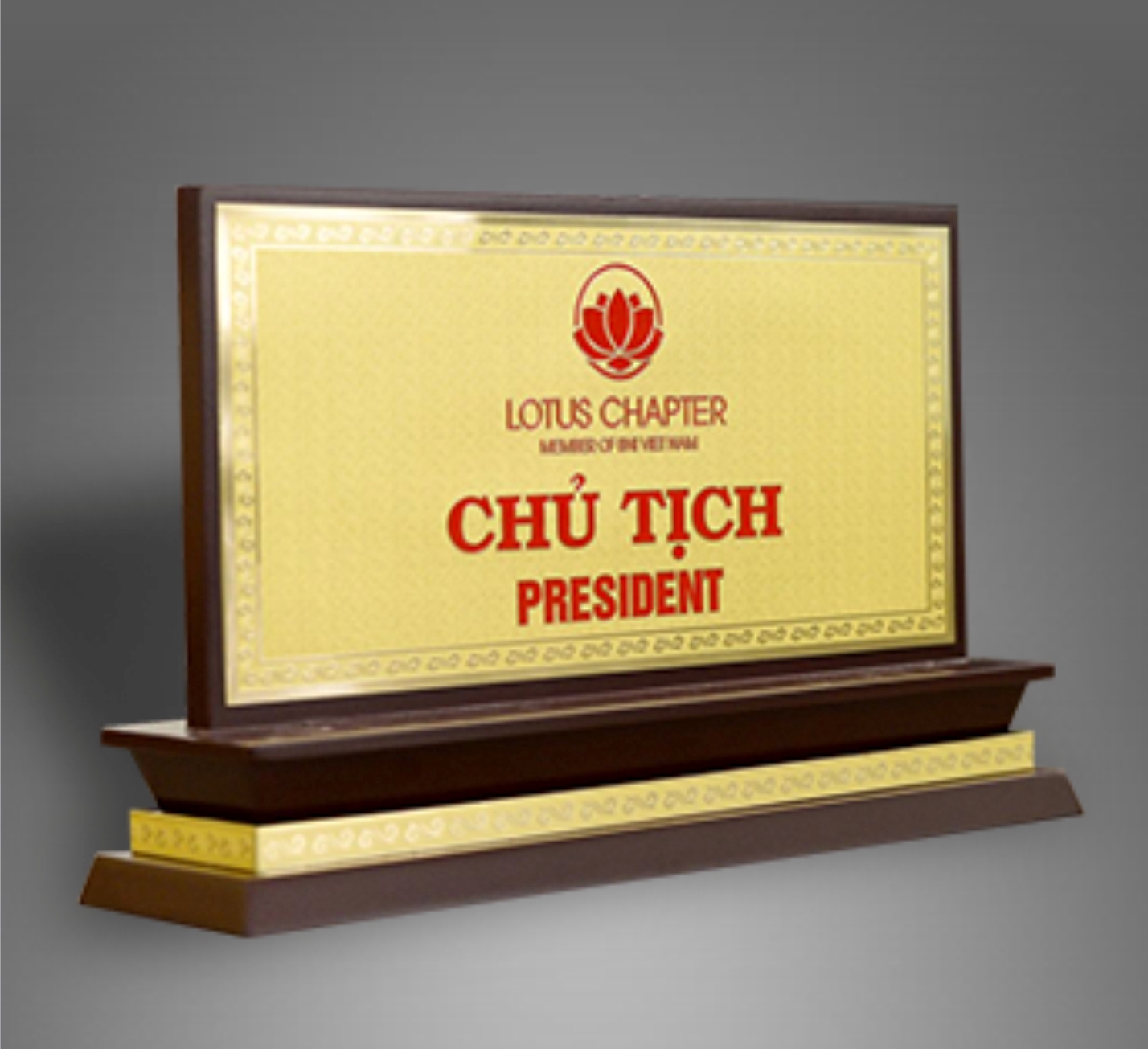 Biển Chức Danh Gỗ Đồng Tam Cấp
